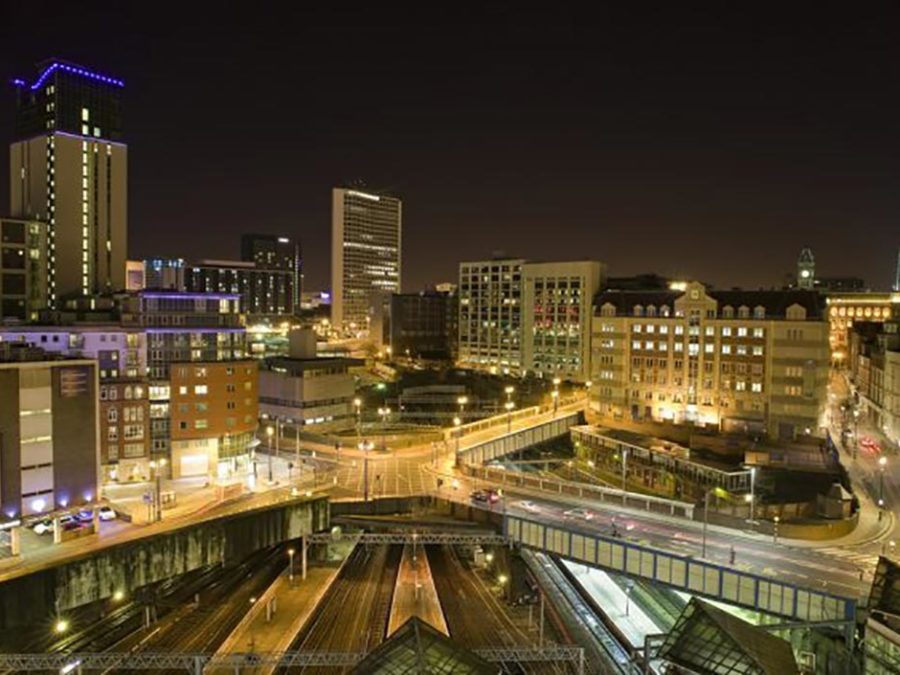 Birmingham city photograph at night