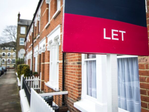 A “to let” sign outside of a property.