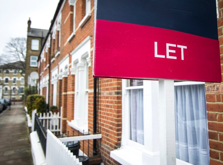 A “to let” sign outside of a property.