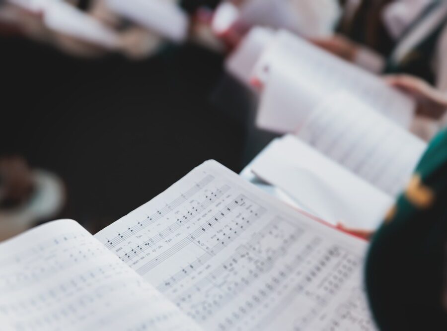 A church choir in a cathedral.