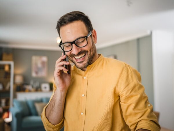 A man talking on the phone.