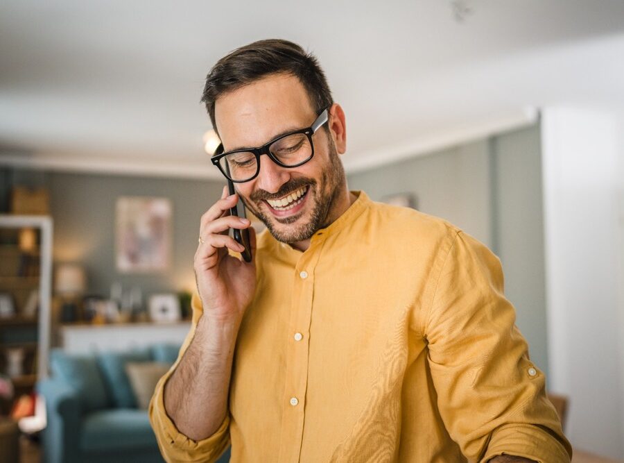 A man talking on the phone.