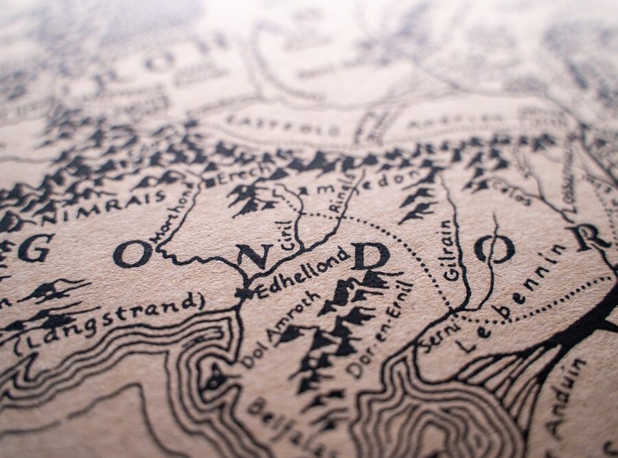 Map of Middle Earth, showing Gondor
